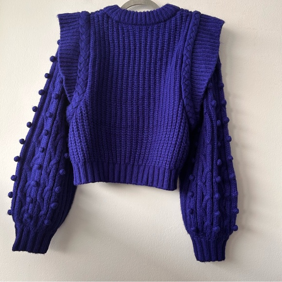 Anthropologie FARM Rio Braided Sweater in deep blue - Picture 4 of 15